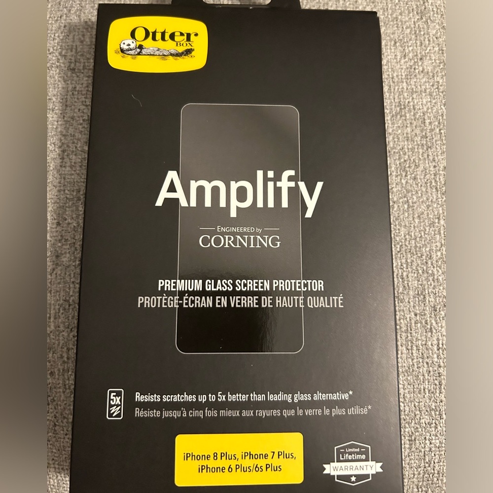 Otter Box glass protector, Amplify-engineered by Corning for iPhone 8 Plus &